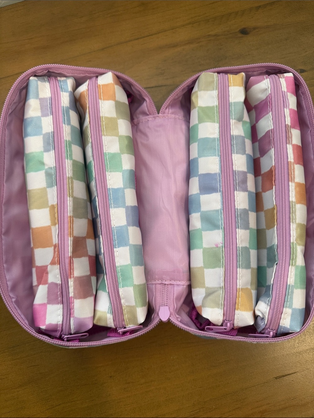 Erin Condren 5-in-1 Rainbow Plaid Zipper Pouch Organizer - Picture 3 of 4